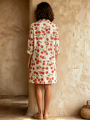 Women's Romantic Cherry-Print Long-Sleeve Collared Mini Dress ZMZ2258F5XT