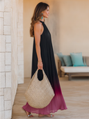 Women's Elegant Sleeveless Chiffon Maxi Dress With Purple Ombré Print ZMZ2290F9SWL