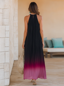Women's Elegant Sleeveless Chiffon Maxi Dress With Purple Ombré Print ZMZ2290F9SWL