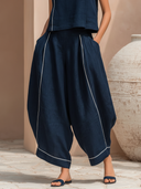 Women's Vintage Casual Cotton-Linen Sleeveless Round-Neck Top And Loose Pants Set ZMZ2249F2ZYY