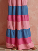 Women's Casual Resort-Style Cotton-Linen Blend Loose V-Neck Short-Sleeve Maxi Dress ZMZ2309F2ZYY