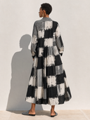 Women's Casual Plaid Print Collared Maxi Dress ZMZ2689F2XT