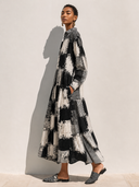 Women's Casual Plaid Print Collared Maxi Dress ZMZ2689F2XT