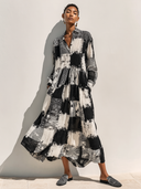 Women's Casual Plaid Print Collared Maxi Dress ZMZ2689F2XT