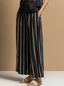 Women's Casual Retro Striped Color-Block Cotton-Linen Sleeveless Crew-Neck T-Shirt And Wide-Leg Pants Set ZMZ2656F6ZYY
