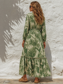 Women's Romantic Vacation V-Neck Long-Sleeve Botanical Print Maxi Dress ZMZ3045F1XT