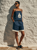 Women's Casual Loose Camisole And Shorts Two-Piece Set ZMZ3096F1XT