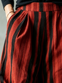 Women's Classic Casual Irregular Stripe Print Cotton-Linen Wide-Leg Pants ZMZ0264G5ZYY
