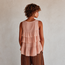 Women's Solid Color Bohemian Sleeveless Tiered Ruffle  Tank Top MZ0253G8XT