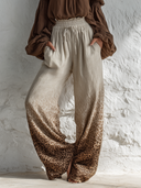 Women's Bohemian Gradient Leopard Print Elastic Drawstring High-Waisted Wide-Leg Pants ZMZ0262G6XT