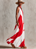Women's Abstract Print Beach Maxi Dress ZMZ0200G3XT