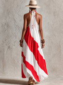 Women's Abstract Print Beach Maxi Dress ZMZ0200G3XT