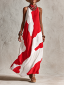 Women's Abstract Print Beach Maxi Dress ZMZ0200G3XT