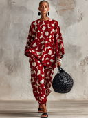 Women's Premium Vintage Cotton-Linen Printed Crew-Neck Long-Sleeve Top And Jogger Set ZMZ0302G8ZYY