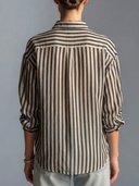 Women's Vintage Casual Cotton-Linen Vertical-Stripe Long-Sleeve Shirt ZMZ0262G1ZYY