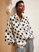 Women's Stylish Cotton-Linen Polka-Dot Long-Sleeve Shirt ZMZ1028G5SWL