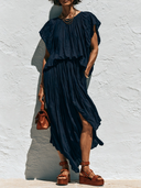 Women's Batwing Sleeve Pleated Maxi Dress ZMZ1309G0XT