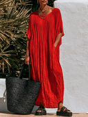 Women's Textured Batwing Sleeve Oversized Kaftan Maxi Dress ZMZ1394G9XT