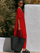 Women's Textured Batwing Sleeve Oversized Kaftan Maxi Dress ZMZ1394G9XT