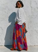 Women's Two-Piece Set: Long-Sleeved Shirt And Printed Skirt ZMZ1493G4XT