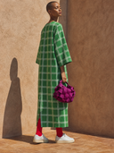 Women's Casual Plaid Print Wide-Sleeve Maxi Dress ZMZ0935G5XT