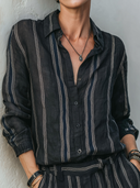 Women's Vintage-Style Casual Striped Long-Sleeve Shirt ZMZ1595G8ZJY