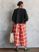 Women's Classic Cotton T-Shirt And Printed Wide-Leg Cropped Pants Set ZMZ1710G4SWL