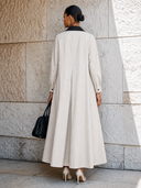 Women's Classic Premium Cotton Long-Sleeve Trench-Style Maxi Dress ZMZ1447G4SWL