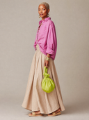 Women's Classic Pink Cotton-Linen Long-Sleeve Shirt And Khaki Skirt Set ZMZ2133G2SWL