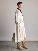 Women's Fashion Classic Color-Blocked Collar Cotton Midi Dress ZMZ2284G4SWL