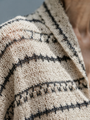 Women's French-style Elegant Open-knit Horizontal Striped Long-sleeve V-neck Sweater ZMZ2138G1ZYY