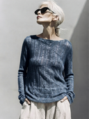 Women's Premium Vintage-Style Casual Knit Crew-Neck Long-Sleeve T-Shirt ZMZ2392G2ZYY