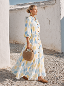 Women's Stylish Vacation Shirt Maxi Dress With Colorful Polka-Dot Print ZMZ2371G8SWL