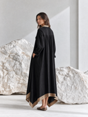 Women's Retro Casual Cotton Polka Dot Patchwork Shirt Long Sleeve Maxi Dress ZMZ2315G2ZJY