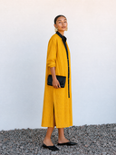 Women's Classic Color-Blocked V-Neck Side-Slit Long-Sleeve Midi Dress ZMZ2471G5SWL