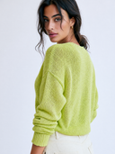 Women's Stylish Casual Heart Detail Long-Sleeve V-Neck Sweater ZMZ2463G3ZYY