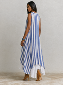 Women's Sleeveless Striped-Panel Linen Maxi Dress ZMZ2375G7XT