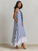 Women's Sleeveless Striped-Panel Linen Maxi Dress ZMZ2375G7XT