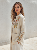 Women's Retro Casual Embroidered Cotton Linen Shirt Jacket ZMZ2735G7ZJY