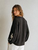 Women's Retro Casual Embroidered Cotton Linen Long-Sleeve Shirt ZMZ2774G0ZJY