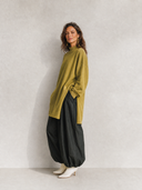 Women's Retro Casual High Neck Long Sleeve Top And Pants Two-Piece Set ZMZ2848G5ZJY