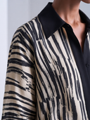 Women's French-style Elegant Printed Cotton-linen Long-sleeve Shirt And Wide-leg Trousers Set ZMZ2715G8ZYY
