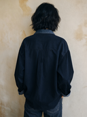 Women's Casual Classic Denim Color Block Long-Sleeve Shirt ZMZ2875G7SWL