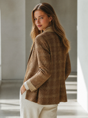 Women's Retro Casual Plaid Blazer ZMZ2861G1ZJY