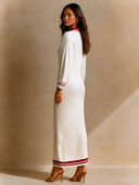 Women's Retro Casual Knitted Button-Up Long-Sleeve Maxi Dress ZMZ3051G9ZJY