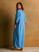 Women's Retro Casual Striped Velvet Collar Long Sleeve Maxi Dress ZMZ3034G1ZJY