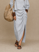 Women's Long-Sleeve Pleated Casual Loose Sweatshirt Maxi Dress ZMZ2716G5XT
