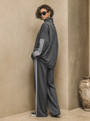 Women's Loose Half-Zip Sweatshirt And Wide-Leg Pants Set ZMZ2796G3XT