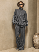 Women's Loose Half-Zip Sweatshirt And Wide-Leg Pants Set ZMZ2796G3XT