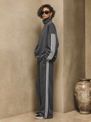 Women's Loose Half-Zip Sweatshirt And Wide-Leg Pants Set ZMZ2796G3XT